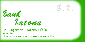 bank katona business card